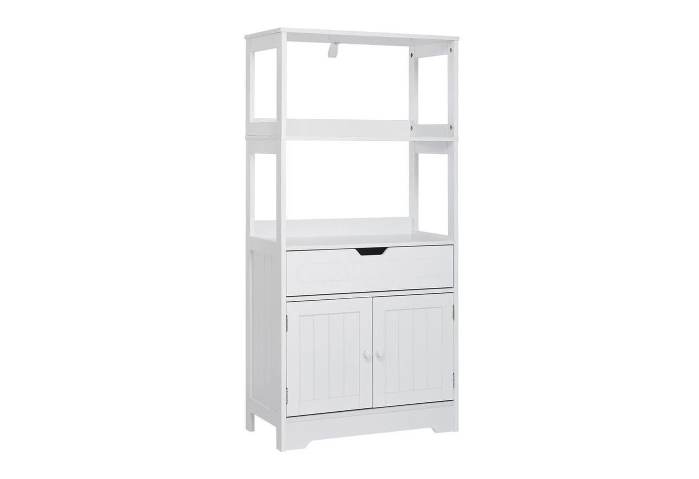 Mondeer Badezimmerschrank Badschrank Aufbewahrungsschrank 60 x 30 x 121cm Weiß - Bild 2