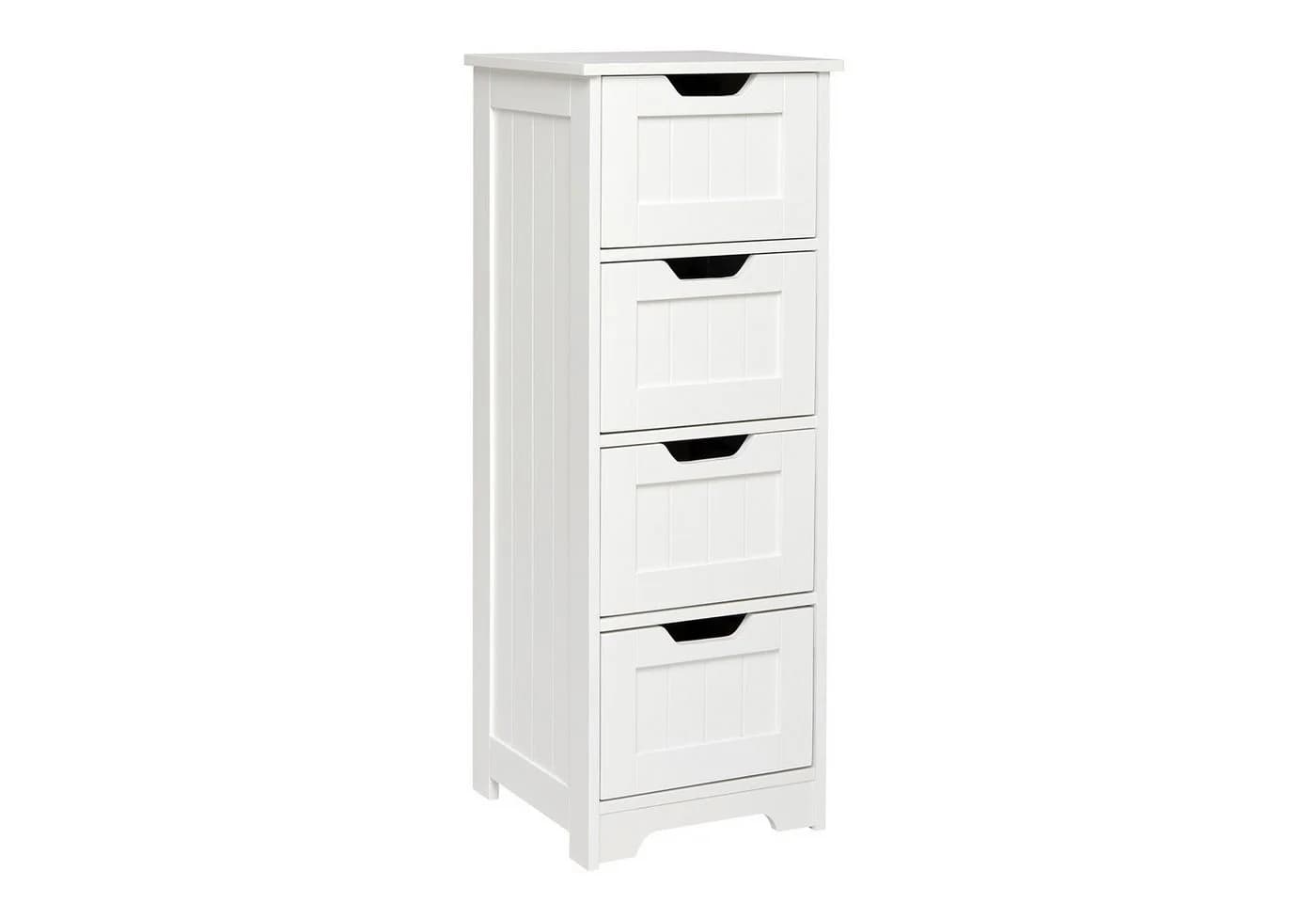 Mondeer Badezimmerschrank Kommode aus Holz Sideboard mit Stauraum Modern Weiß - Bild 2