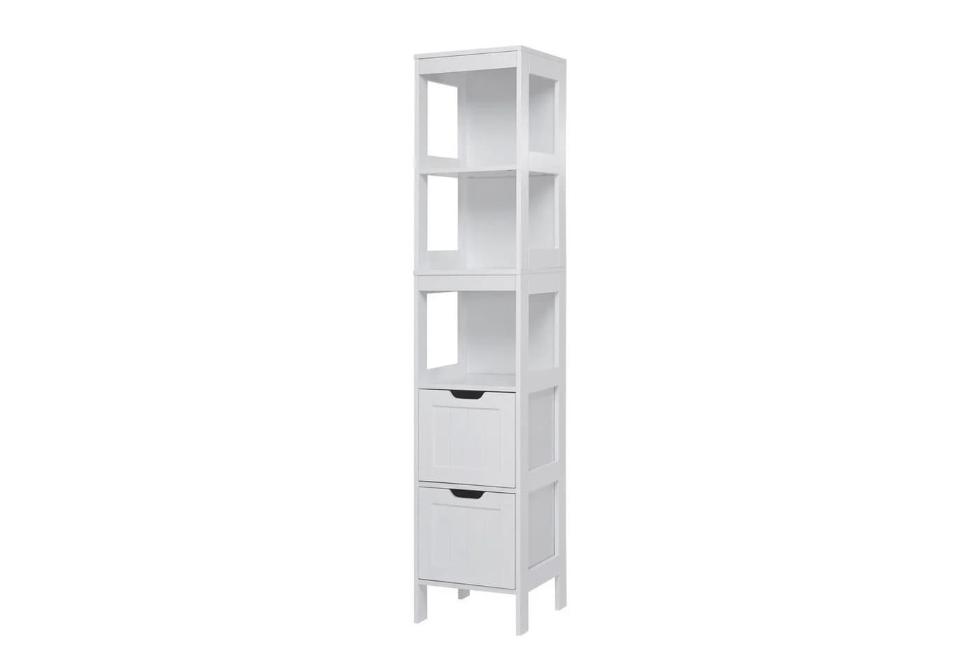 Mondeer Badezimmerschrank Hochschrank Badschrank 2 Schubladen 3 Regale - Bild 2