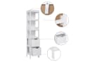 Mondeer Badezimmerschrank Hochschrank Badschrank 2 Schubladen 3 Regale Bild 4