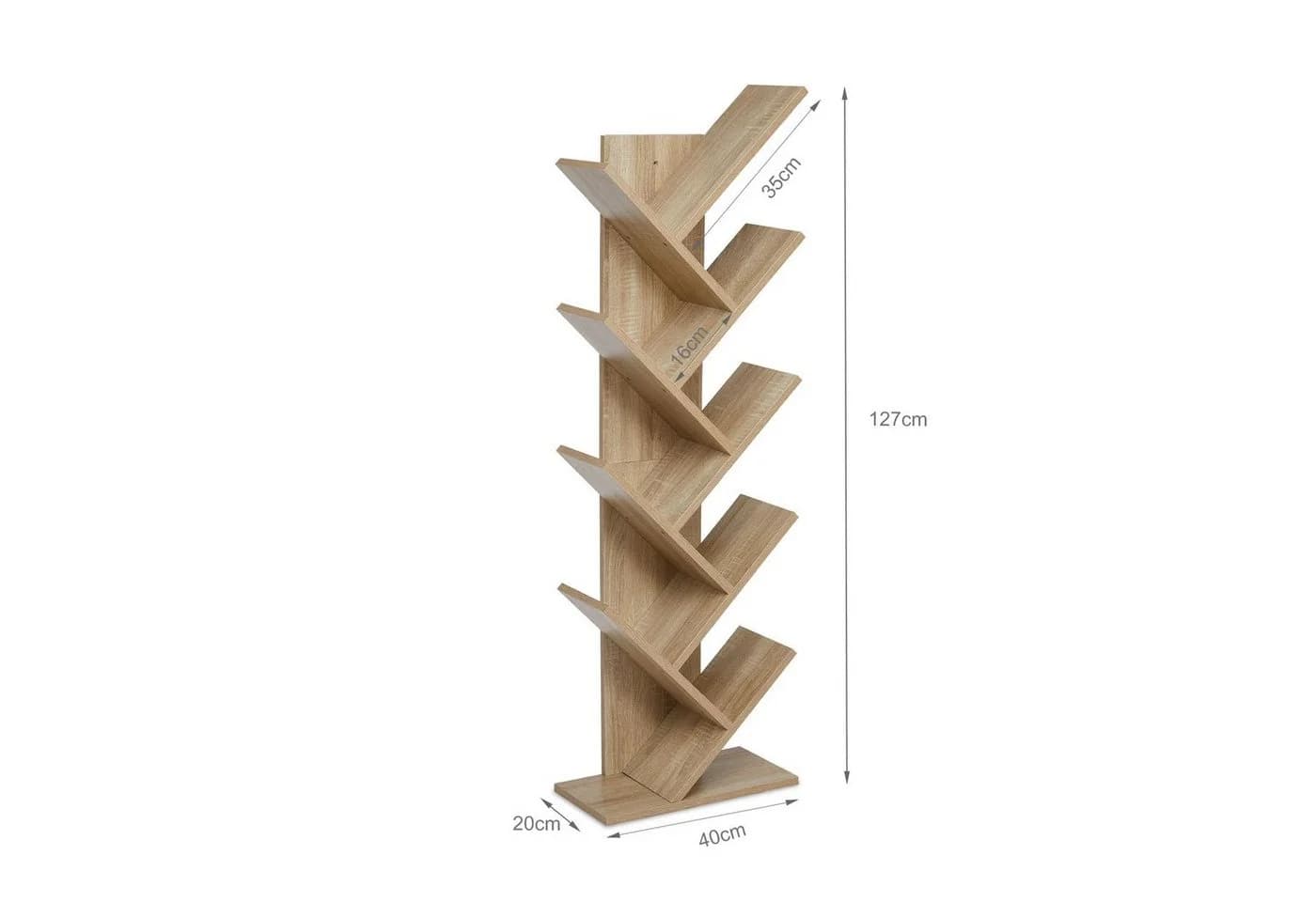 Mondeer Bücherregal in Baumform aus Holz Bücherschrank, Würfelregal exquisites 9-lagiges, einfaches Design und Platzsparen - Bild 4