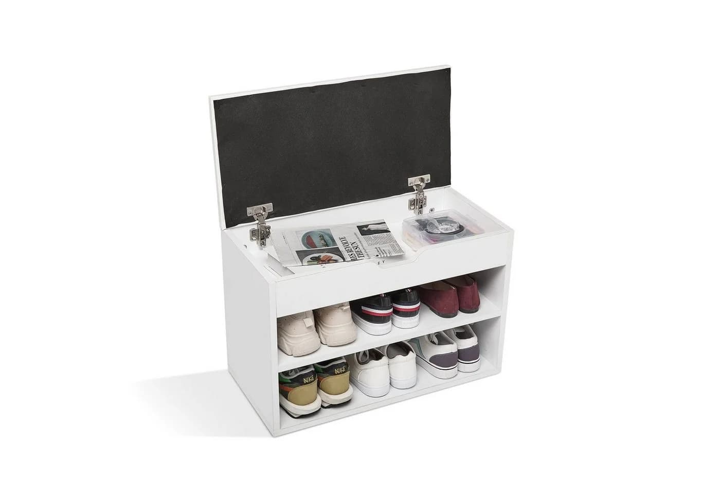 Mondeer Schuhbank Schuhhocker Weiß für 8 Paar Schuhe - Bild 4