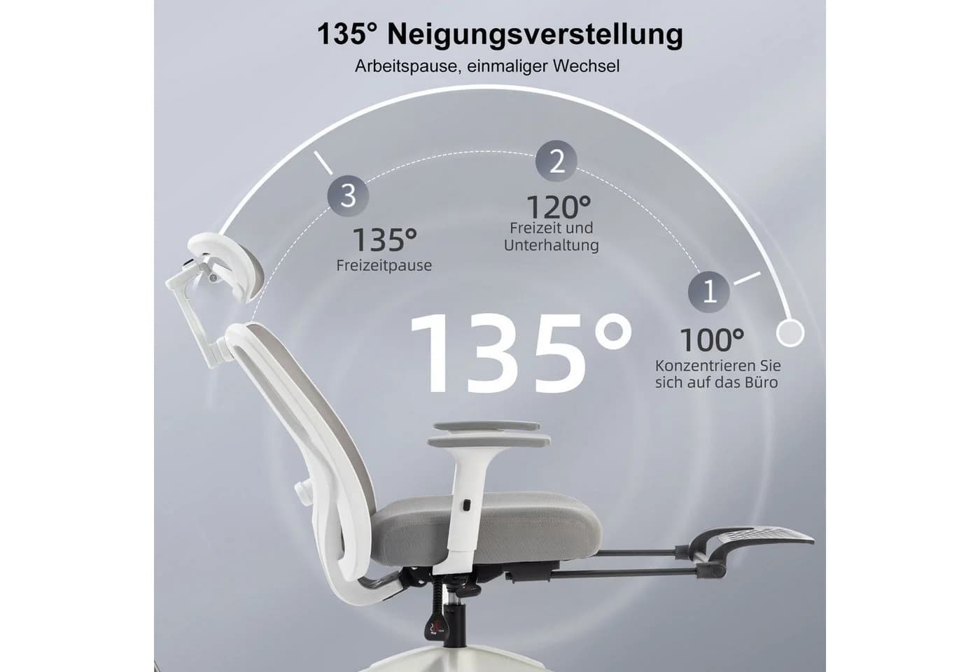 FOXSPORT Bürostuhl Ergonomisch Schwarz Wippfunktion 30° 150 kg - Bild 5