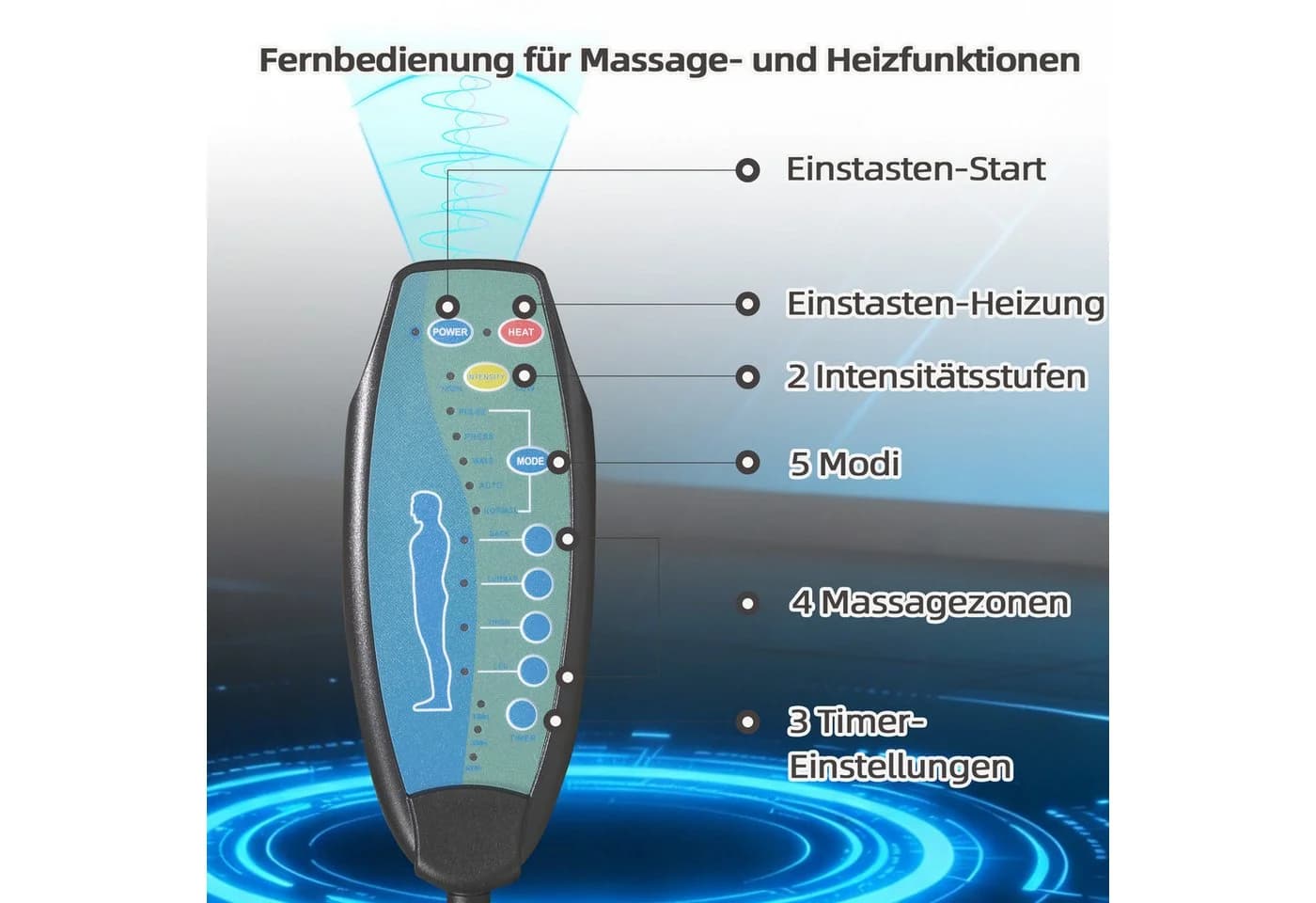 Bonzy Home Massagesessel Relaxsessel Beige mit Massage und Wärmefunktion - Bild 5