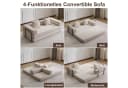 Leawin 4-in-1 Schlafsofa Cord Beige faltbar Bild 4