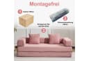 Leawin 4-in-1 Schlafsofa Rosa Cord mit Bettfunktion Bild 5