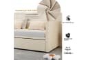 Simurq Schlafsofa Beige Samt Ausziehbar mit Lattenrost Bild 1