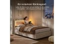 Simurq Polsterbett 90x200 Beige mit Bettkasten und LED-Beleuchtung Bild 1