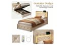 Simurq Polsterbett 90x200 Beige mit Bettkasten und LED-Beleuchtung Bild 5