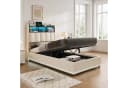 Simurq Polsterbett 90x200 mit Bettkasten und LED-Beleuchtung Beige Bild 2