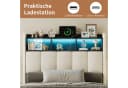 Simurq Polsterbett 90x200 mit Bettkasten und LED-Beleuchtung Beige Bild 3