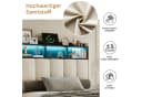 Simurq Polsterbett 90x200 mit Bettkasten und LED-Beleuchtung Beige Bild 4