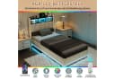 Simurq Polsterbett 90x200 mit Bettkasten und LED-Beleuchtung Beige Bild 5