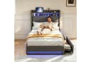 Simurq Einzelbett Polsterbett Grau mit LED, Schubladen & USB Bild 4