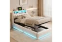 Simurq Polsterbett 90x200 mit Stauraum, LED & USB Bild 2