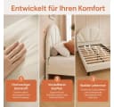 Simurq Samt Einzelbett Beige mit höhenverstellbarem Kopfteil Bild 3