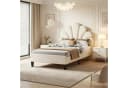 Simurq Einzelbett 90x200 cm Samt Blütenblatt Design Beige Bild 2