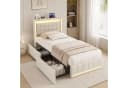 Simurq Polsterbett Beige mit Stauraum, LED & USB Bild 2