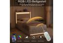 Simurq Polsterbett Beige mit Stauraum, LED & USB Bild 4
