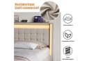 Simurq Polsterbett Beige mit Stauraum, LED & USB Bild 5