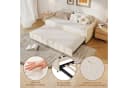 Simurq Ausziehbett 90x200 cm mit Lattenrost und Samtbezug Beige Bild 3
