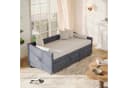 Simurq Ausziehbett 90x200 cm mit Lattenrost und Samtbezug Grau Bild 1
