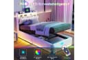 Simurq Stauraumbett Einzel Beige Samt LED USB Bild 5