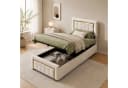 Simurq Stauraumbett Polsterbett 90x200 Beige Samtoptik mit Bettkasten Bild 2