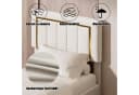 Simurq Stauraumbett Polsterbett 90x200 Beige Samtoptik mit Bettkasten Bild 3
