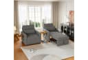 Simurq Relaxsessel Grau Chenille mit Rollen & Ablage Bild 1