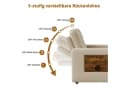 Simurq Relaxsessel Klappbar Chenille Beige mit Tischchen & Rollen Bild 5