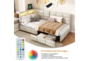 Simurq Polsterbett 90x200 mit L-Kopfteil, LED, USB & Schublade Bild 4