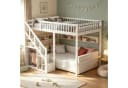 Simurq Hochbett Kinder-Loftbett 90x200 cm mit Stauraumtreppe und Stern-Muster Bild 2