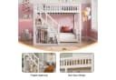 Simurq Hochbett Kinder-Loftbett 90x200 cm mit Stauraumtreppe und Stern-Muster Bild 3