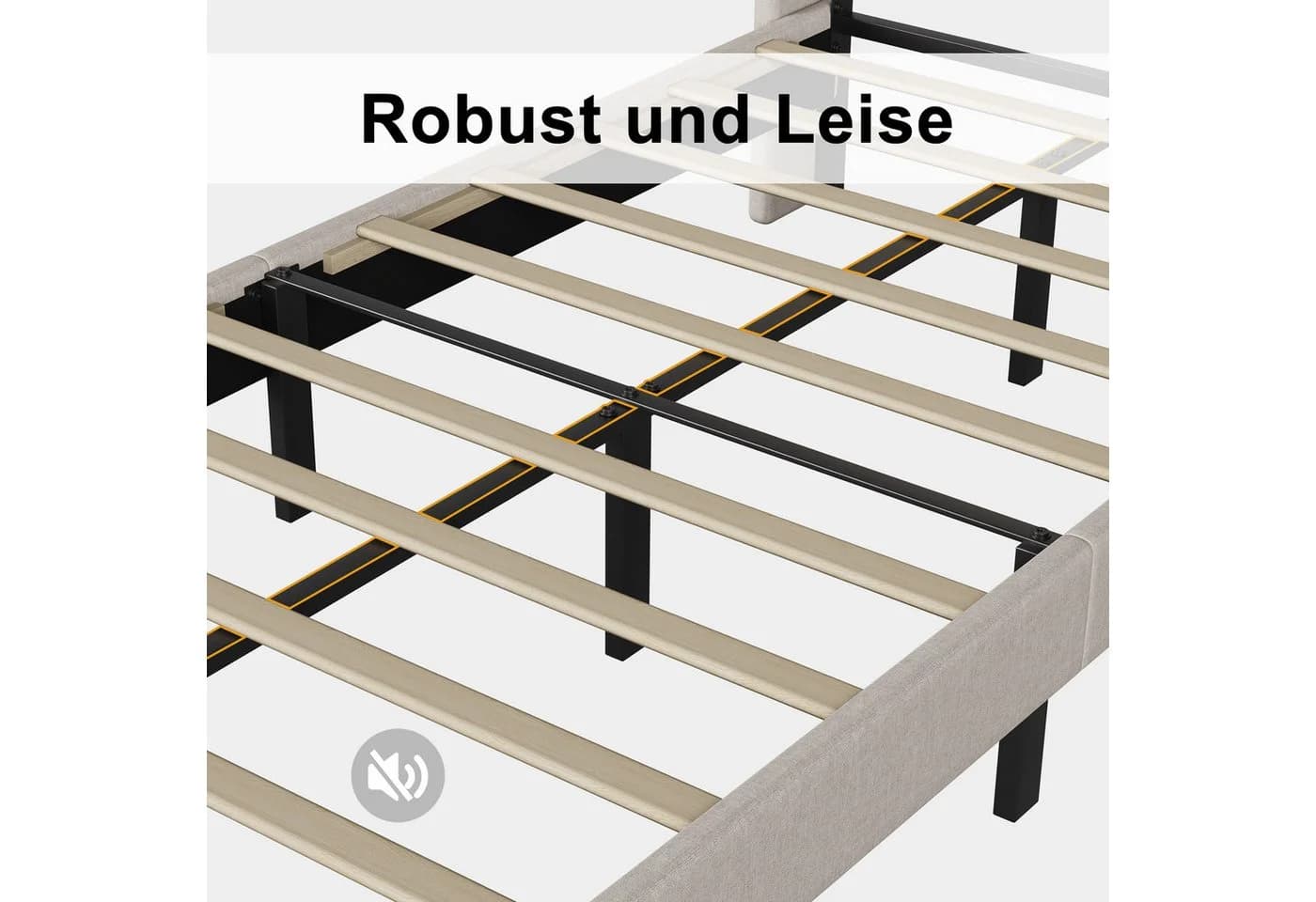Simurq Polsterbett 90x200 mit Lattenrost Beige/Grau - Bild 5