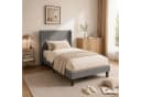 Simurq Polsterbett 90x200 mit Leinenbezug und Lattenrost Bild 1