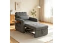 Simurq Schlafsofa Grau Chenille Schlafsessel mit Beistelltisch Bild 2