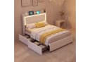 Simurq Polsterbett Beige mit LED, USB & 2 Schubladen Bild 2