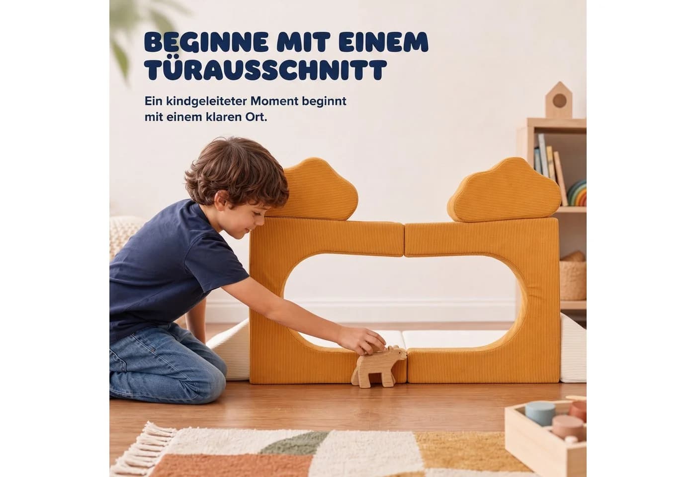 Jiexi Modulares Kindersofa Gelb Cord Schaumstoff