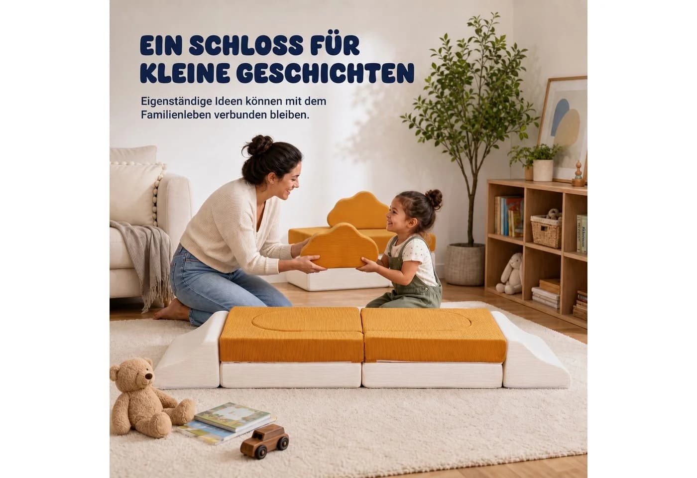 Jiexi Modulares Kindersofa Gelb Cord Schaumstoff - Bild 5