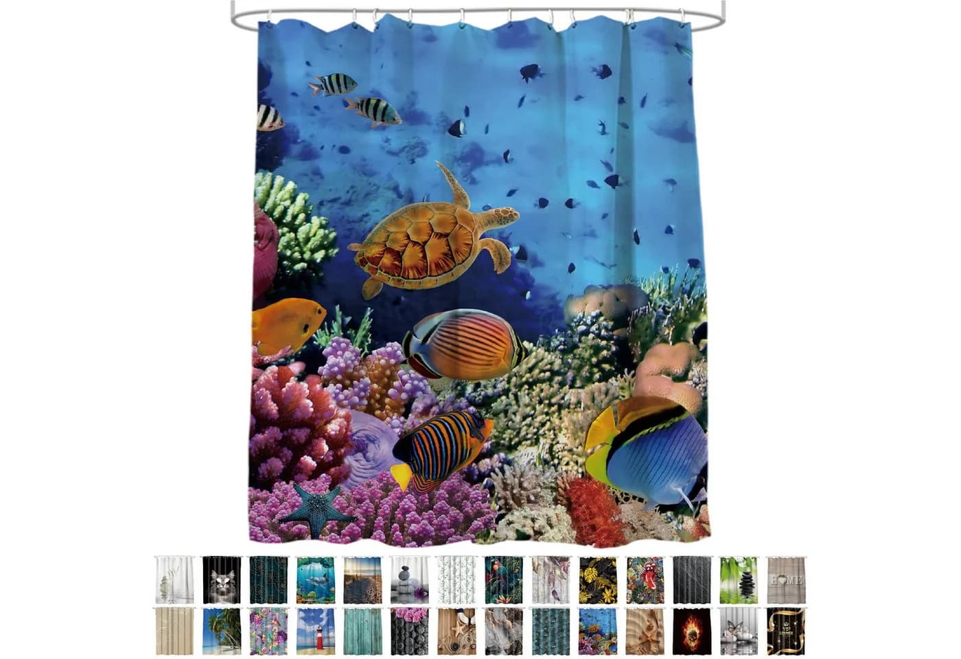 Sanilo Duschvorhang Ocean 180 x 200 cm Blau 100% Wasserdicht - Bild 2