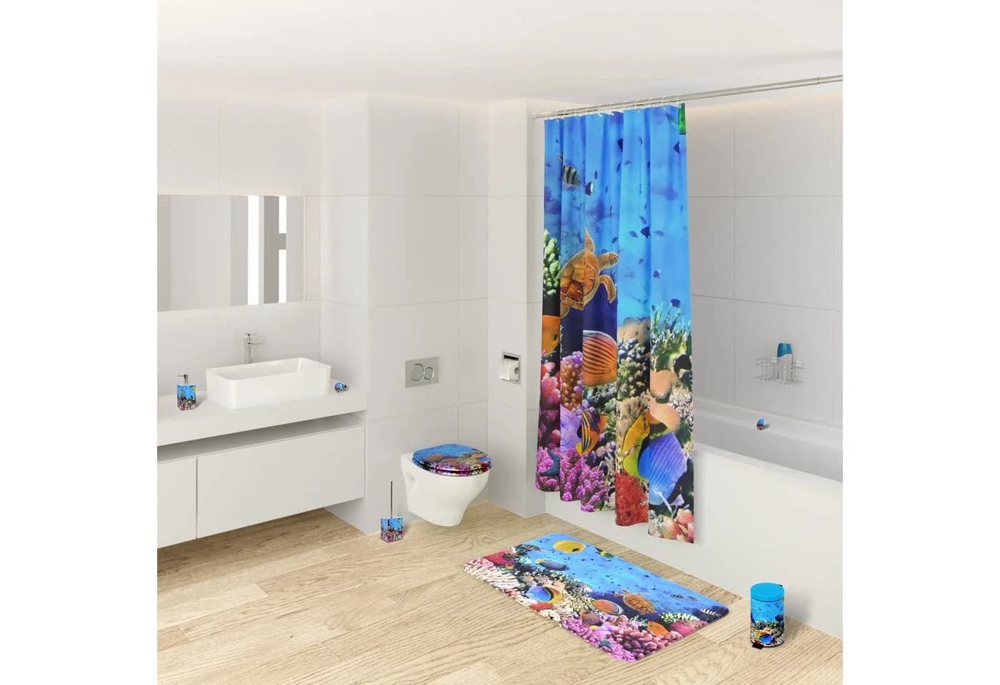 Sanilo Duschvorhang Ocean 180 x 200 cm Blau 100% Wasserdicht - Bild 4