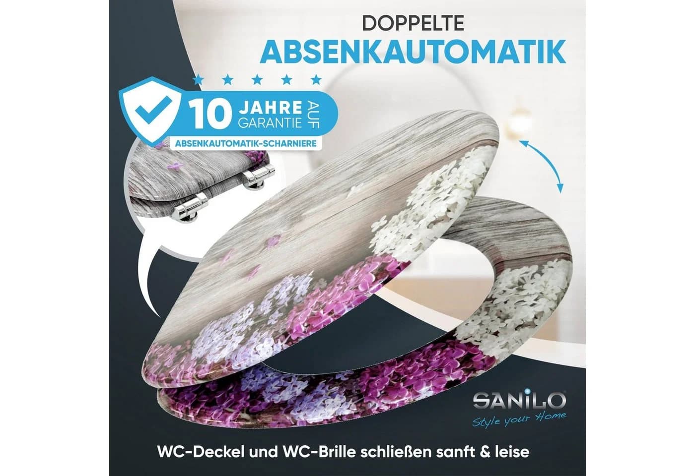 Sanilo WC-Sitz Flieder mit Absenkautomatik - Bild 3