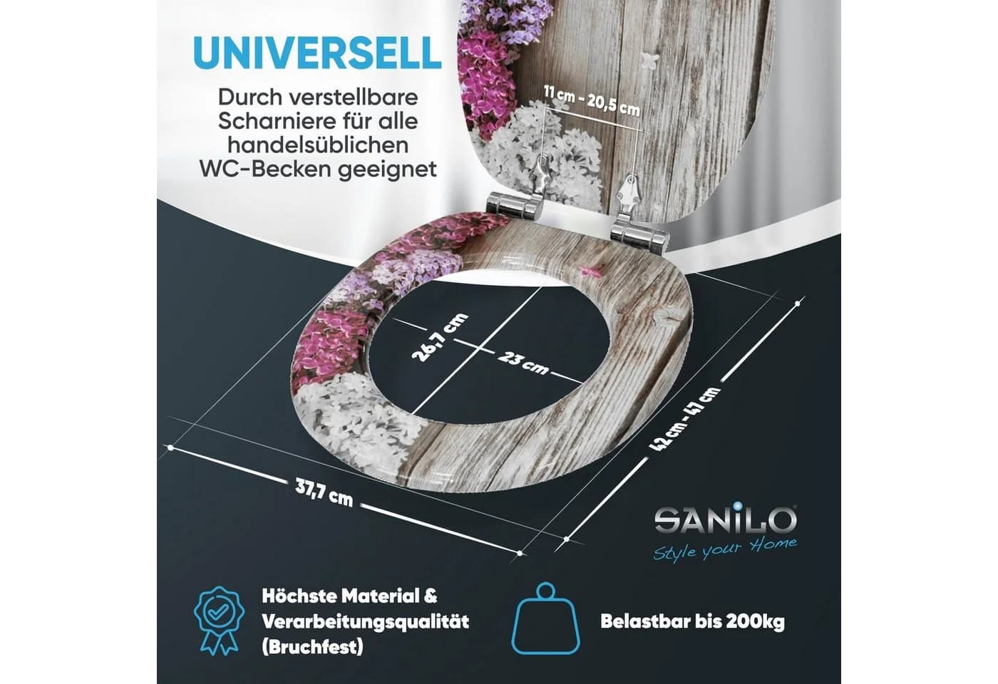 Sanilo WC-Sitz Flieder mit Absenkautomatik - Bild 4