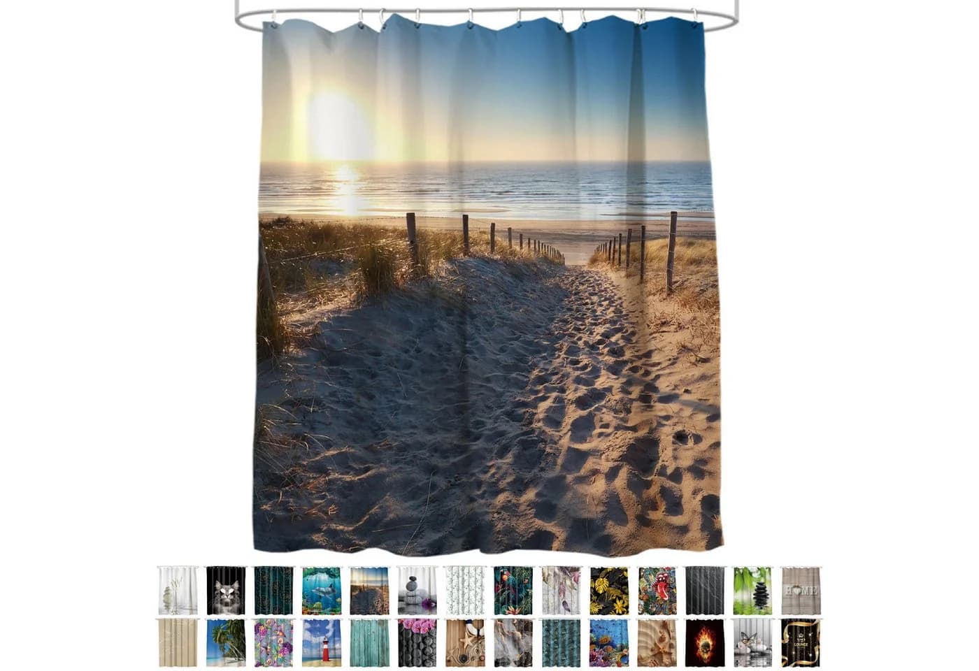 Sanilo Duschvorhang Düne 180 x 200 cm Beige 100% Wasserdicht - Bild 2