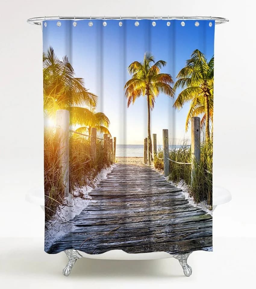 Sanilo Duschvorhang Fort Lauderdale 180 x 200 cm Beige 100% Wasserdicht - Bild 2