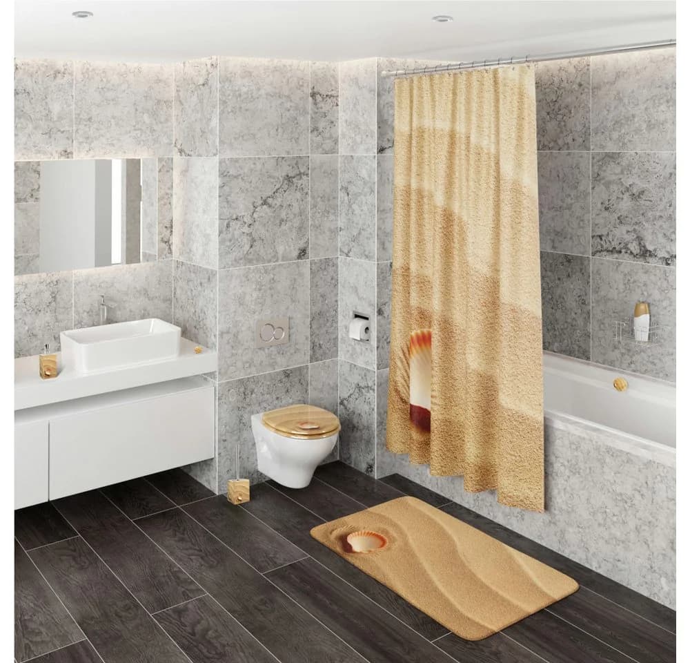 Sanilo Badematte Clam Rutschhemmend Polyester Modern 50 x 80 cm oder 70 x 110 cm