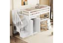 Ulife Hochbett Kinderbett 90x200cm Weiß mit Schreibtisch und Kleiderschrank Bild 3