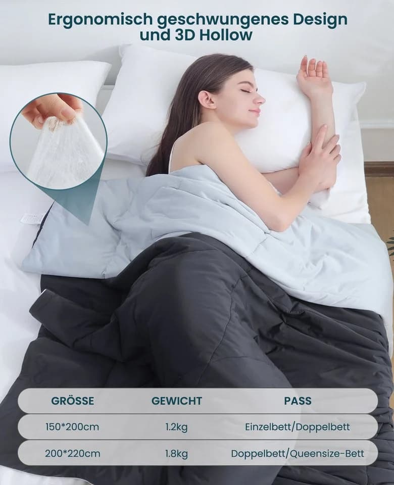 Elegear Sommerbettdecke Kühldecke Arc-Chill 3.0 Blau/Grau - Bild 5