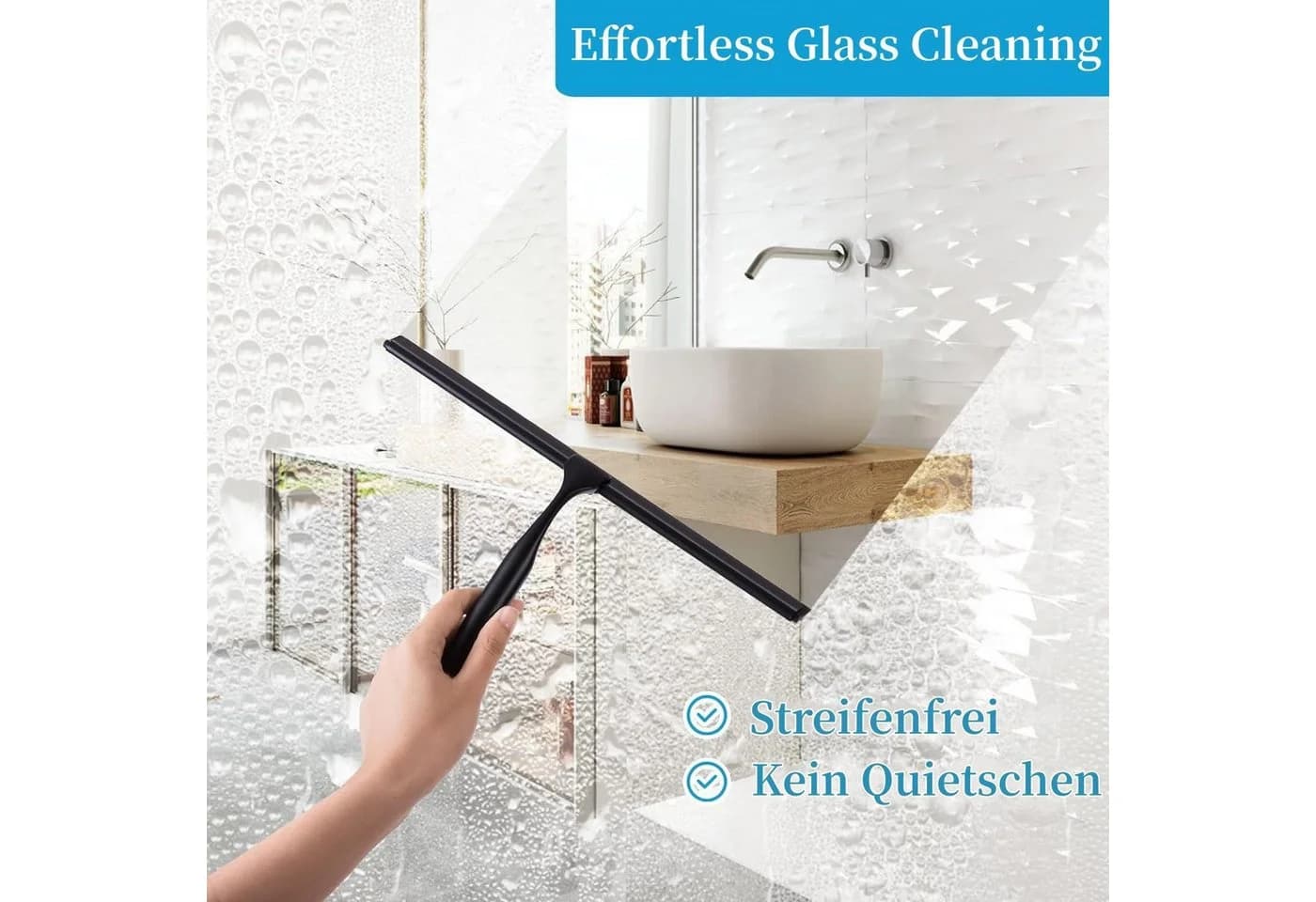 Elegear Duschabzieher Edelstahl mit Silikonklinge & rutschfestem Griff - Bild 5
